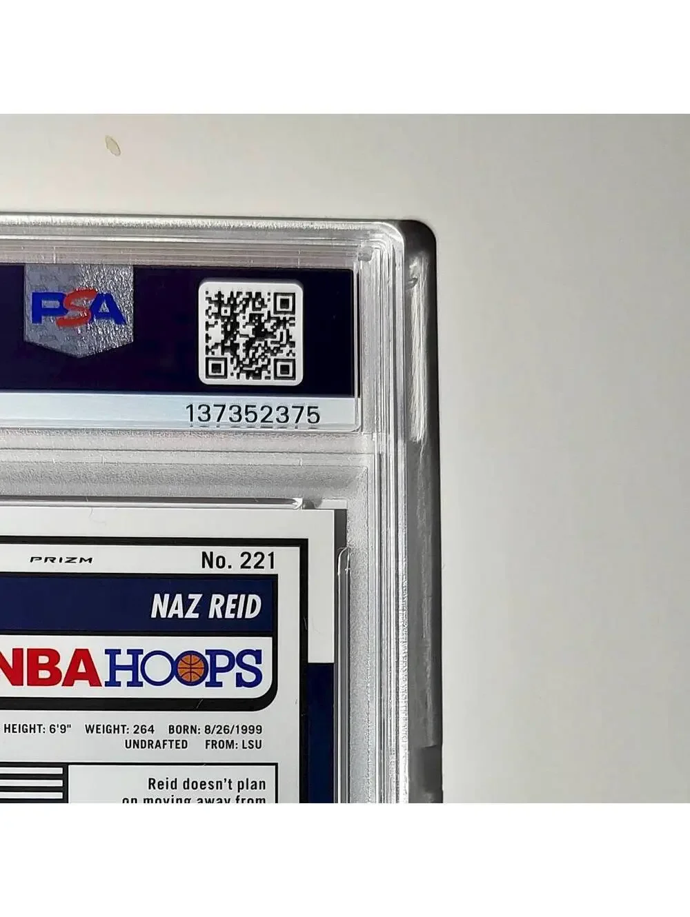 Naz Reid 2023 Panini Hoops Premium #221 59/149 Red Disco Prizm PSA 10 Gem Mint